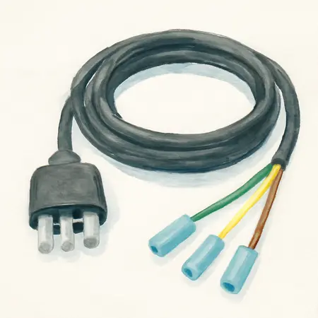 Water color illustrative image of a generic Four-Way Trailer Wiring Connection Kit, 5 ft.