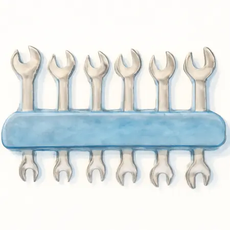 Water color illustrative image of a generic Fuel and Transmission Line Disconnect Tool Set, 7-Piece