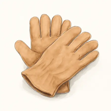 Water color illustrative image of a generic Full Grain Cowhide Leather Work Gloves, X-Large