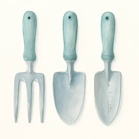 Water color illustrative image of a generic Garden Tool Set 3 Pc