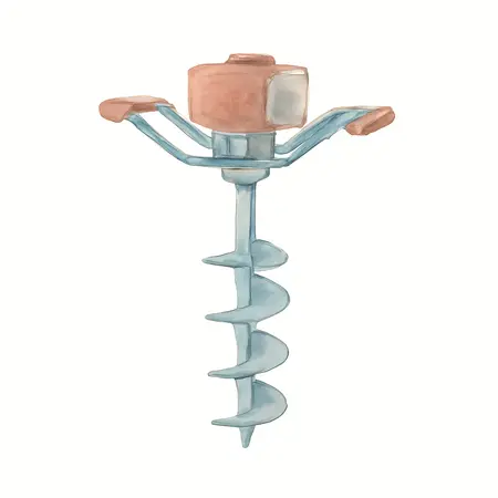 Water color illustrative image of a generic Gas Powered Earth Auger