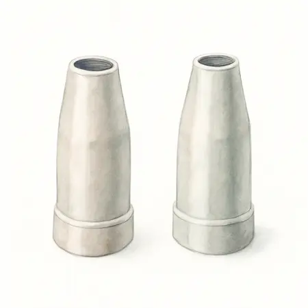 Water color illustrative image of a generic Gasless Flux Core Nozzle Set, 2 Piece