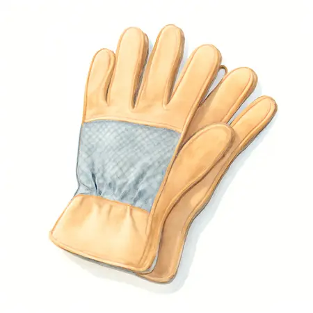 Water color illustrative image of a generic Goatskin Leather Gloves with Mesh Back, X-Large