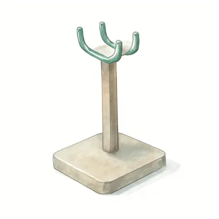 Water color illustrative image of a generic Gravity Feed Spray Gun Stand