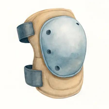 Water color illustrative image of a generic Hard Cap Gel Knee Pads