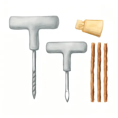 Water color illustrative image of a generic Heavy Duty Automotive Tire Repair Kit