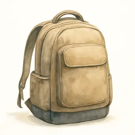 Water color illustrative image of a generic Heavy Duty Jobsite Backpack