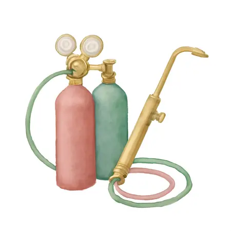 Water color illustrative image of a generic Heavy Duty Oxygen and Acetylene Welding Kit