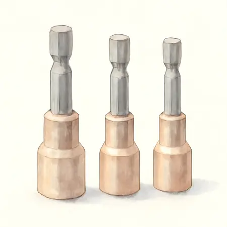 Water color illustrative image of a generic Hex Shank Socket Driver Set, 3 Piece