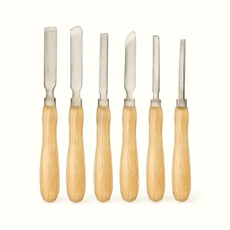 Water color illustrative image of a generic High-Performance Lathe Chisel Set, 6-Piece