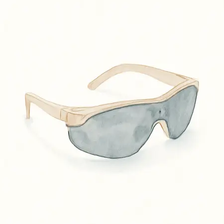 Water color illustrative image of a generic High Performance UV Safety Glasses with Smoke Lenses