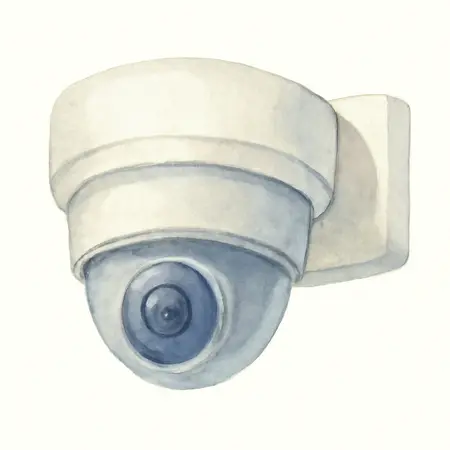 Water color illustrative image of a generic Imitation Security Camera