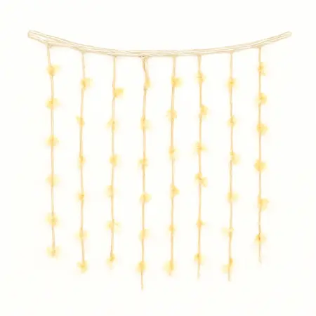 Water color illustrative image of a generic Indoor/Outdoor LED Warm White Twinkle Curtain Lights