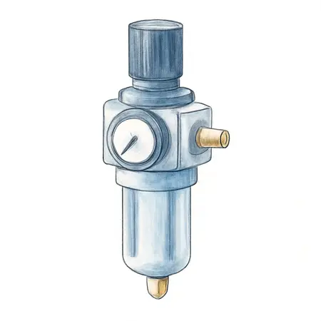 Water color illustrative image of a generic Industrial Air Filter Regulator