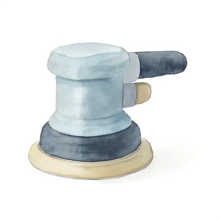 Water color illustrative image of a generic Jitterbug Orbital Air Sander