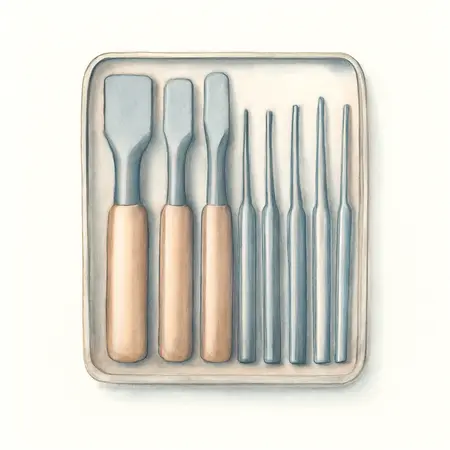 Water color illustrative image of a generic Jumbo Punch and Chisel Set, 10 Pc.