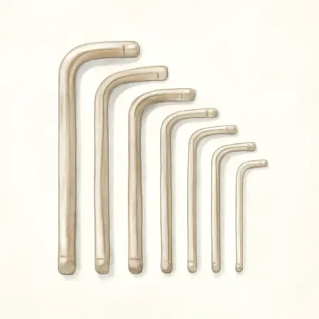 Water color illustrative image of a generic Jumbo SAE Angle Wrench Set, 6 Piece