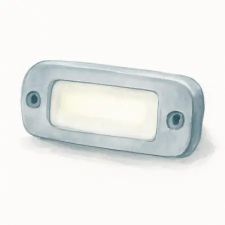 Water color illustrative image of a generic LED License Plate Light