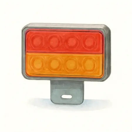 Water color illustrative image of a generic LED Universal Rectangular 6 Function Tail Signal Light