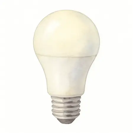 Water color illustrative image of a generic LUX 800 60 Watt Dimmable Smart Bulb