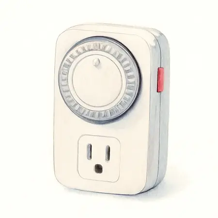 Water color illustrative image of a generic CHICAGO ELECTRIC Lamp and Appliance Timer
