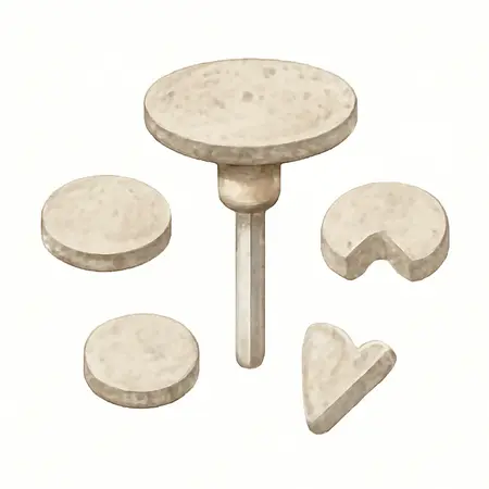 Water color illustrative image of a generic Large Diamond Rotary Grinding Wheel Set 4 Pc.