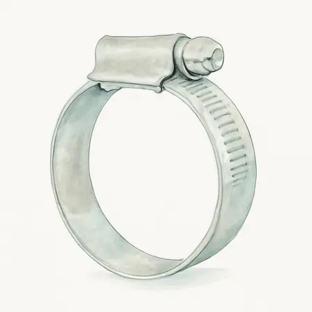 Water color illustrative image of a generic Large Hose Clamp Assortment, 20 Piece