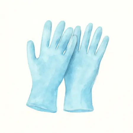 Water color illustrative image of a generic Latex Cleaning Gloves, 2 Pair, Large/X-Large