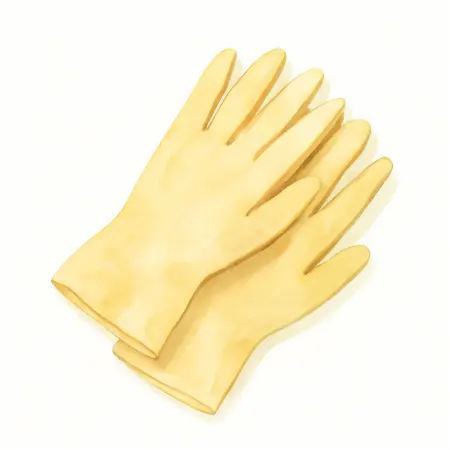 Water color illustrative image of a generic Latex Cleaning Gloves, 2 Pair, Small/Medium