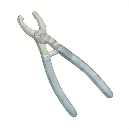 Water color illustrative image of a generic Long Reach Universal Hose Clamp Pliers