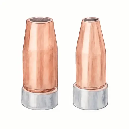 Water color illustrative image of a generic MIG Torch Gas Nozzle Set, 2 Pc.