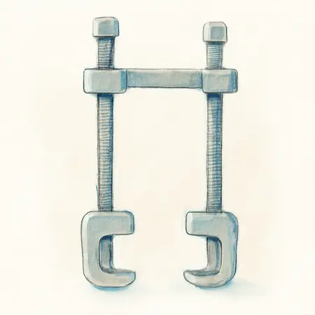 Water color illustrative image of a generic MacPherson Strut Spring Compressor Set