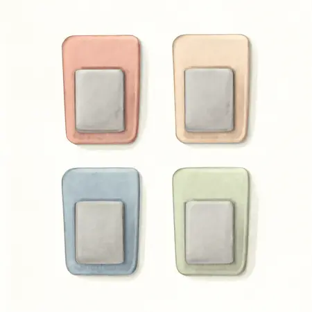 Water color illustrative image of a generic Magnet Clip Set, 6 Piece