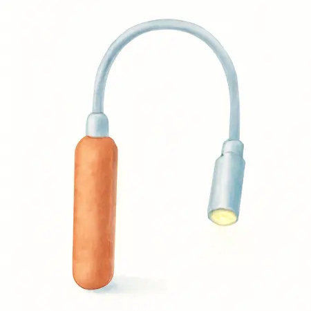 Water color illustrative image of a generic Magnetic Flexible Pickup Tool with LED Light