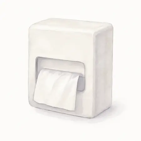 Water color illustrative image of a generic U.S. GENERAL Magnetic Glove/Tissue Dispenser, White