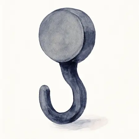 Water color illustrative image of a generic U.S. GENERAL 25 lb. Magnetic Hook, Black