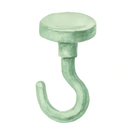 Water color illustrative image of a generic U.S. GENERAL 25 lb. Magnetic Hook, Green