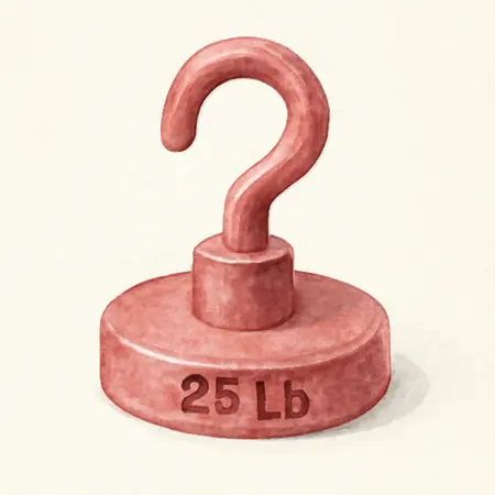 Water color illustrative image of a generic U.S. GENERAL 25 lb. Magnetic Hook, Red