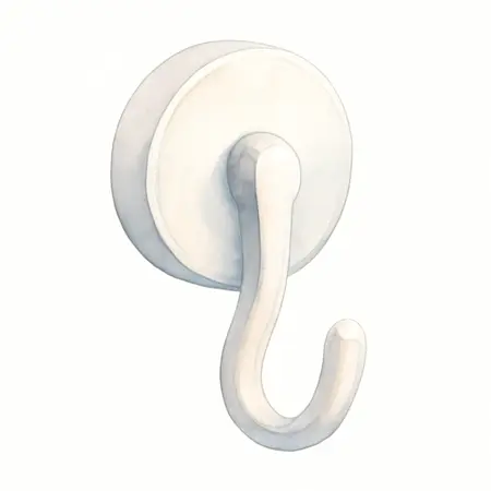 Water color illustrative image of a generic U.S. GENERAL 25 lb. Magnetic Hook, White
