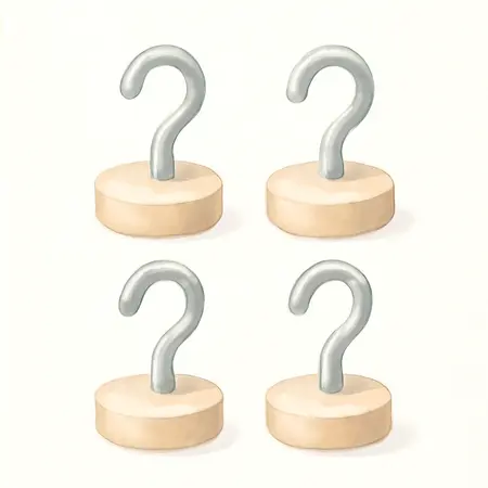 Water color illustrative image of a generic Magnetic Hook Set, 4 Pack