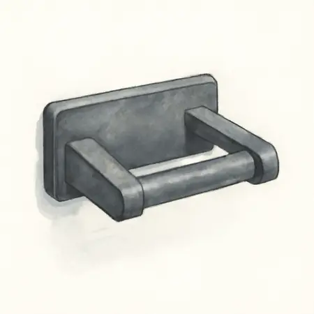 Water color illustrative image of a generic U.S. GENERAL Magnetic Paper Towel Holder, Black