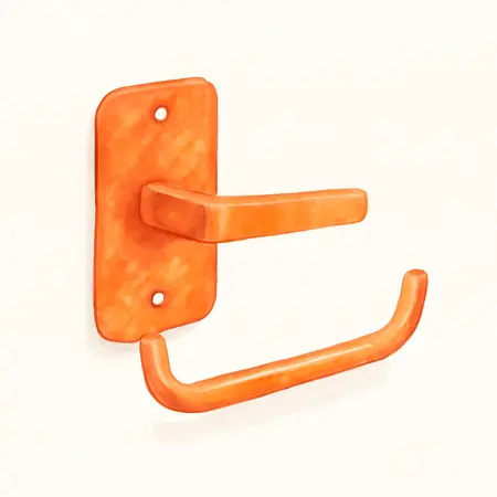 Water color illustrative image of a generic U.S. GENERAL Magnetic Paper Towel Holder, Orange