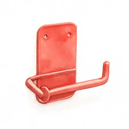 Water color illustrative image of a generic U.S. GENERAL Magnetic Paper Towel Holder, Red