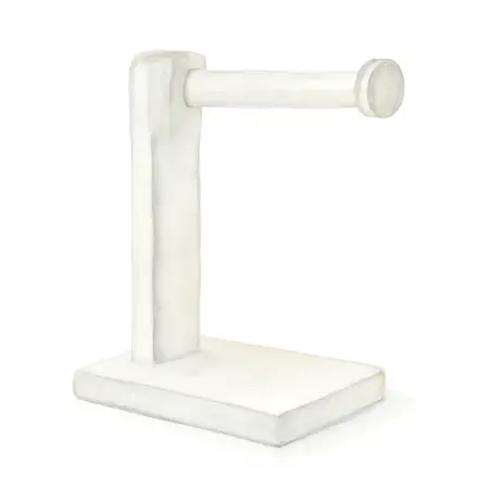 Water color illustrative image of a generic U.S. GENERAL Magnetic Paper Towel Holder, White