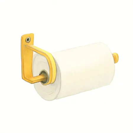 Water color illustrative image of a generic U.S. GENERAL Magnetic Paper Towel Holder, Yellow