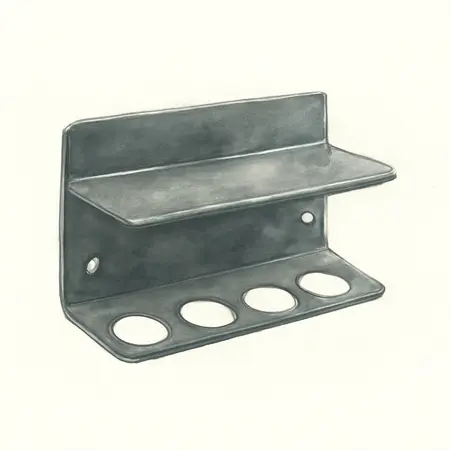 Water color illustrative image of a generic U.S. GENERAL Magnetic Spray Can and Screwdriver Holder, Black