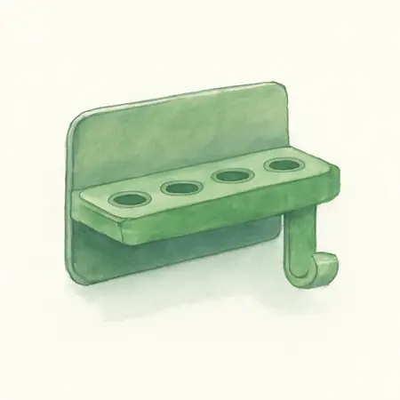 Water color illustrative image of a generic U.S. GENERAL Magnetic Spray Can and Screwdriver Holder, Green
