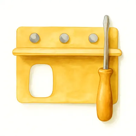 Water color illustrative image of a generic U.S. GENERAL Magnetic Spray Can and Screwdriver Holder, Yellow