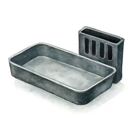 Water color illustrative image of a generic U.S. GENERAL Magnetic Tray with Screwdriver Holder, Black