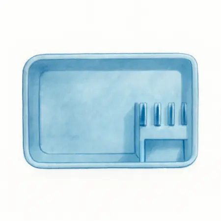 Water color illustrative image of a generic U.S. GENERAL Magnetic Tray with Screwdriver Holder, Blue